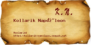 Kollarik Napóleon névjegykártya